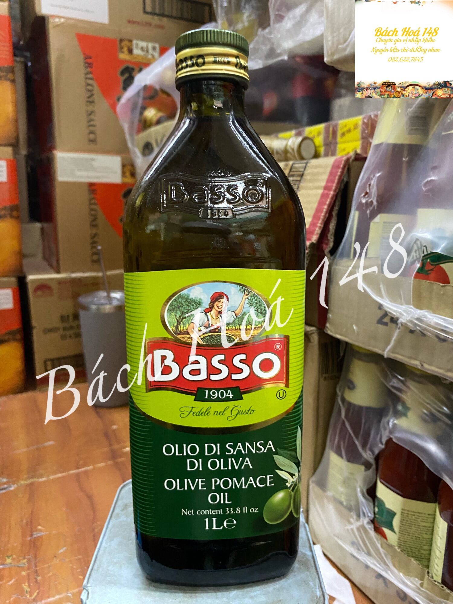 Dầu Oliu  Olive Tinh Luyện Pomace Oil chai 1lit hiệu Basso