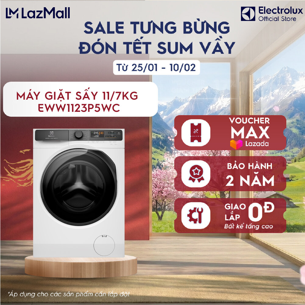 [MỚI] Máy giặt sấy Electrolux 11/7kg UltimateCare 500 EWW1123P5WC Inverter - Free Giao lắp