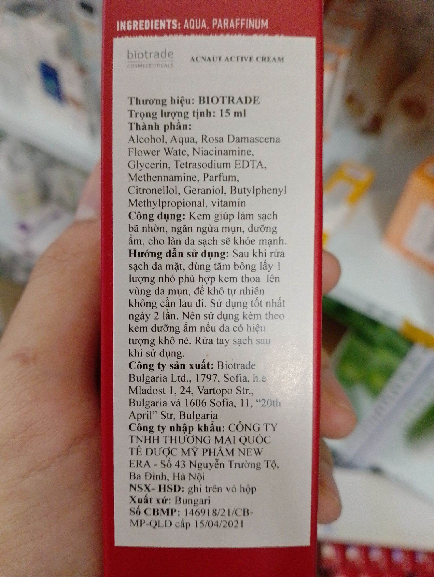 Kem chấm mụn Biotrade Acnaut Cream