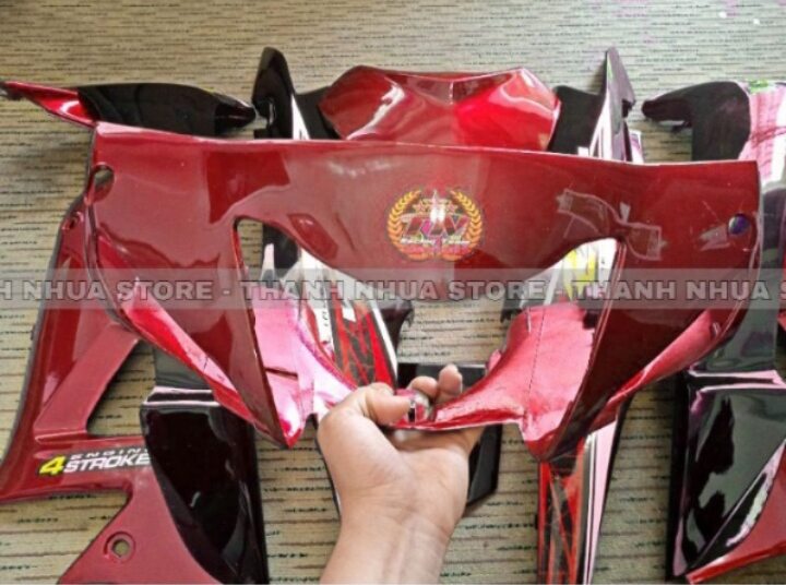 Dàn áo Wave A100/S100/RS Đỏ đen candy kèm tem (Xem mô tả)