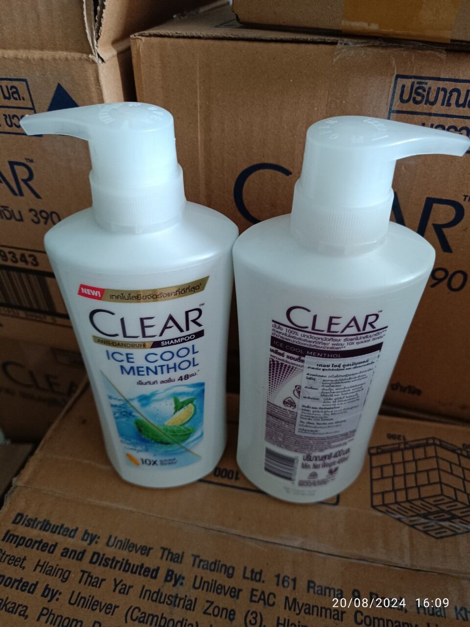 ( sét 2 chai) Dầu gội clear thái lan bạc hà chai 400ml hàng nội địa