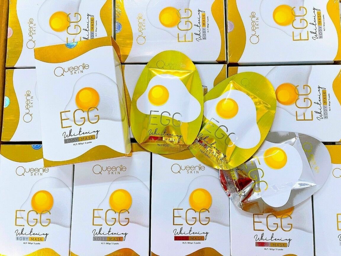 Tắm Trắng Body Trứng Vàng Egg Whitening Body Mask Queenie Skin chính hãng 100%