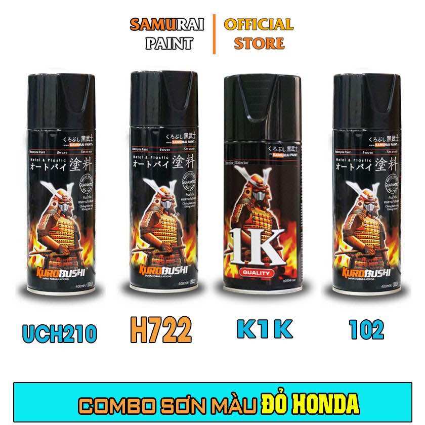 Combo sơn samurai màu đỏ h722