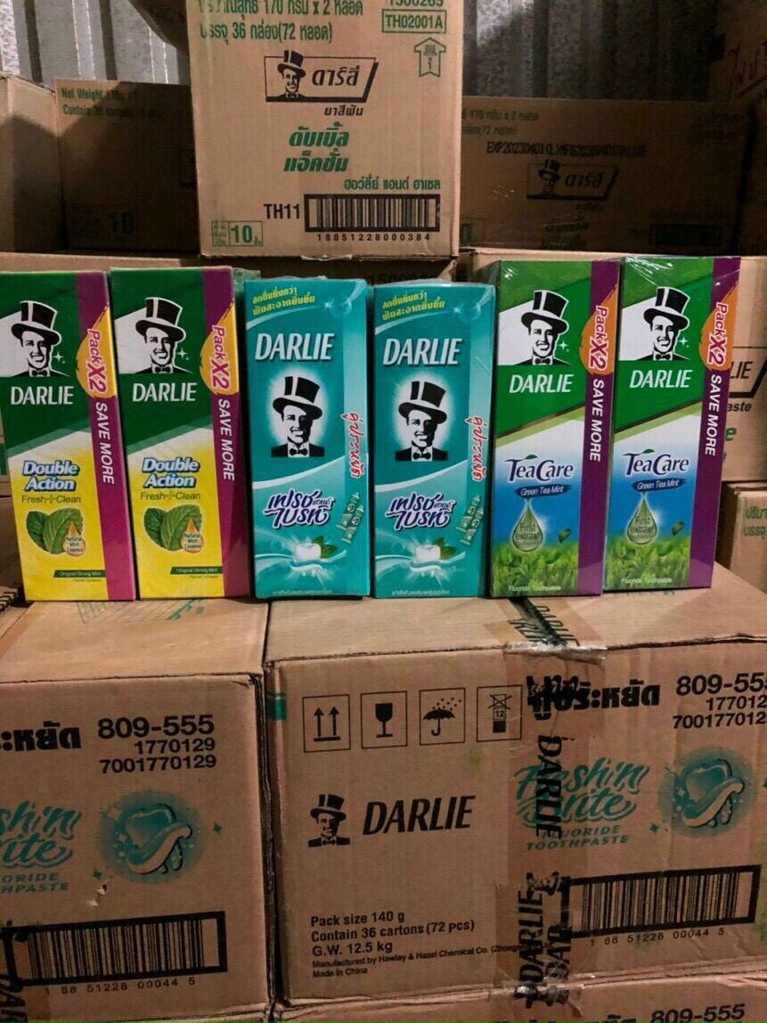 combo 2 tuýp Kem đánh răng Darlie Double Action 150gram( Ông tây đen)