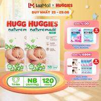 Combo 2 Tã/Bỉm dán Huggies NatureMade NB60/S82/M64/L54/XL44