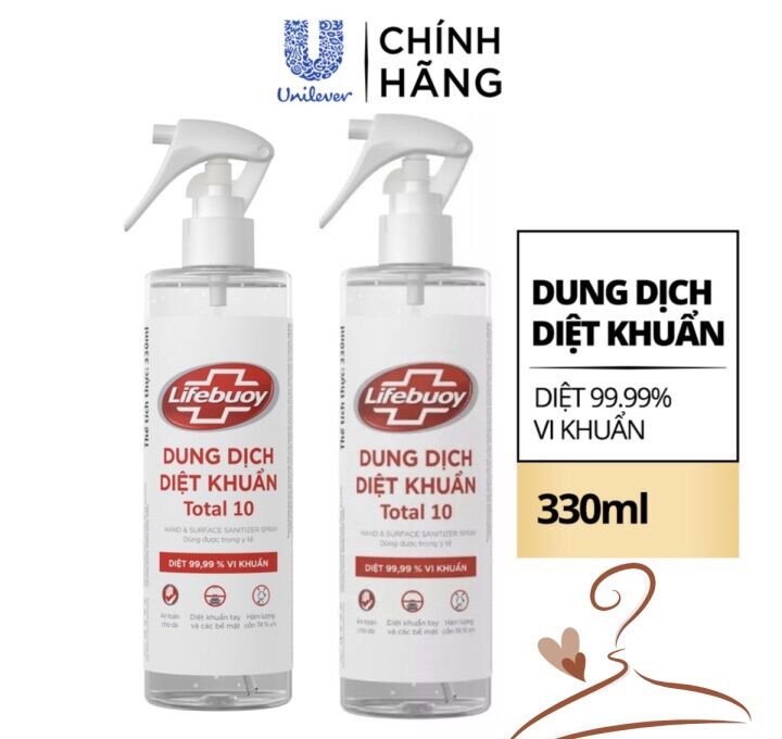 Combo 2 chai nước rửa tay Lifebuoy dạng xịt 330ml giúp bảo vệ bạn và cả gia đình khỏi các loại vi khuẩn