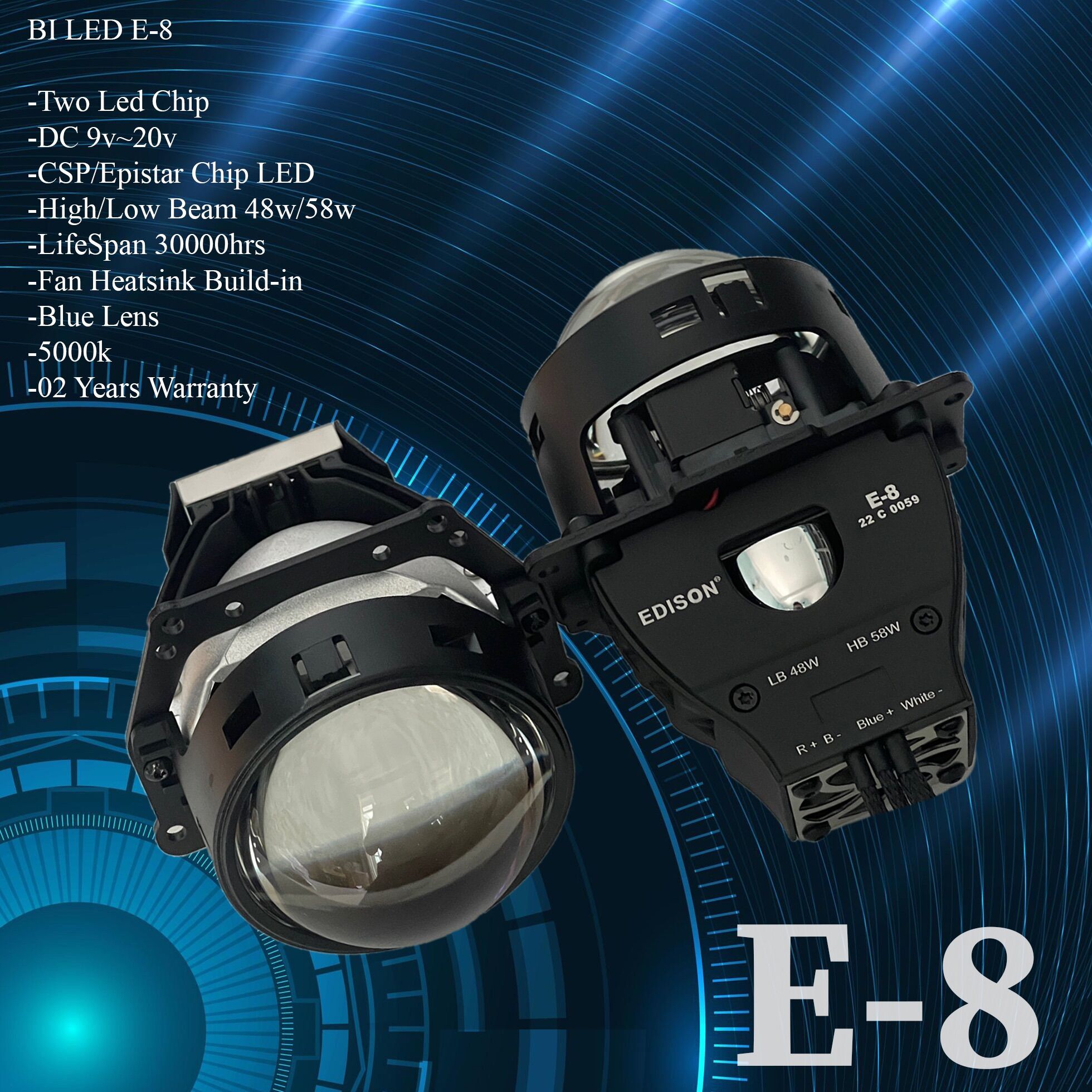 Bi led edison e-8 58w