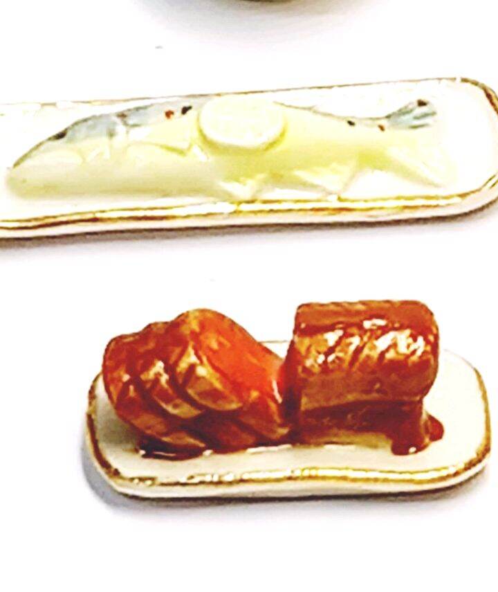 bộ tượng sứ thức ăn thủ công tí hon  cao cấp