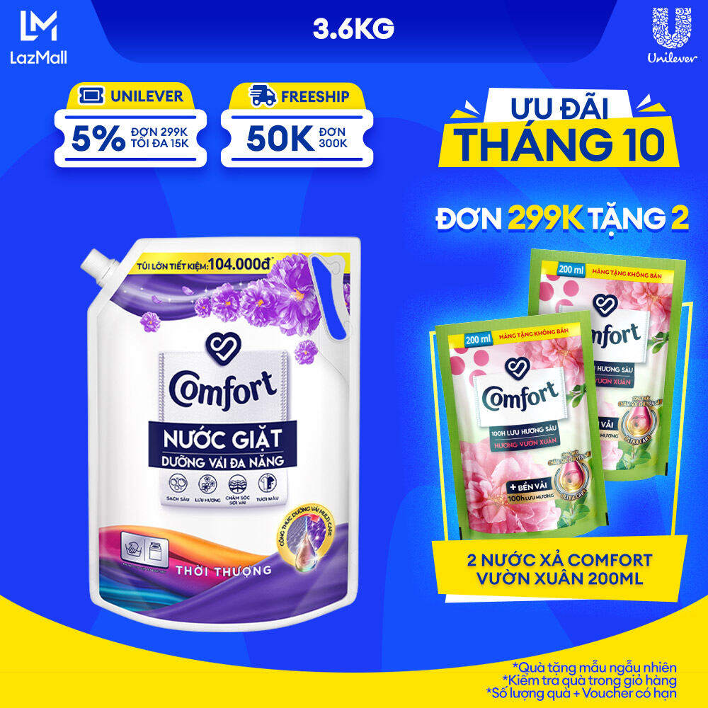 Nước giặt Comfort dưỡng vải hương Thời Thượng túi 3.6kg