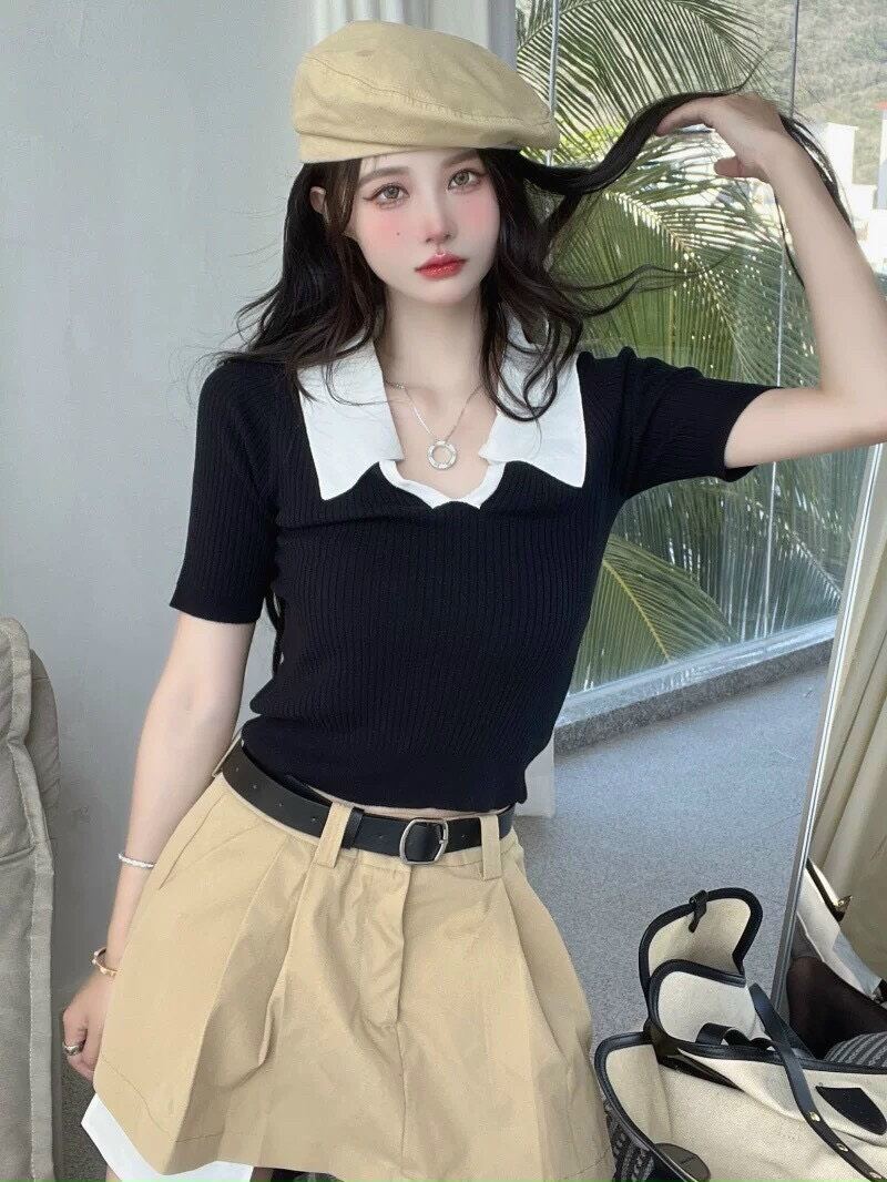 Áo croptop cổ trụ h6