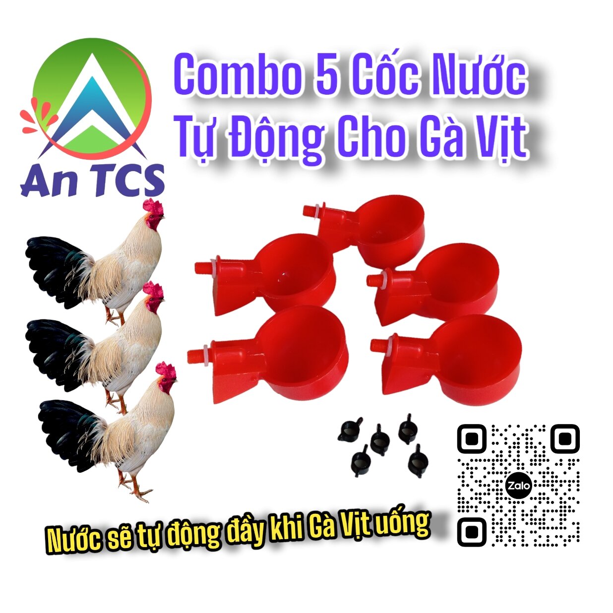 Combo 5 cốc nước tự động cho gà vịt