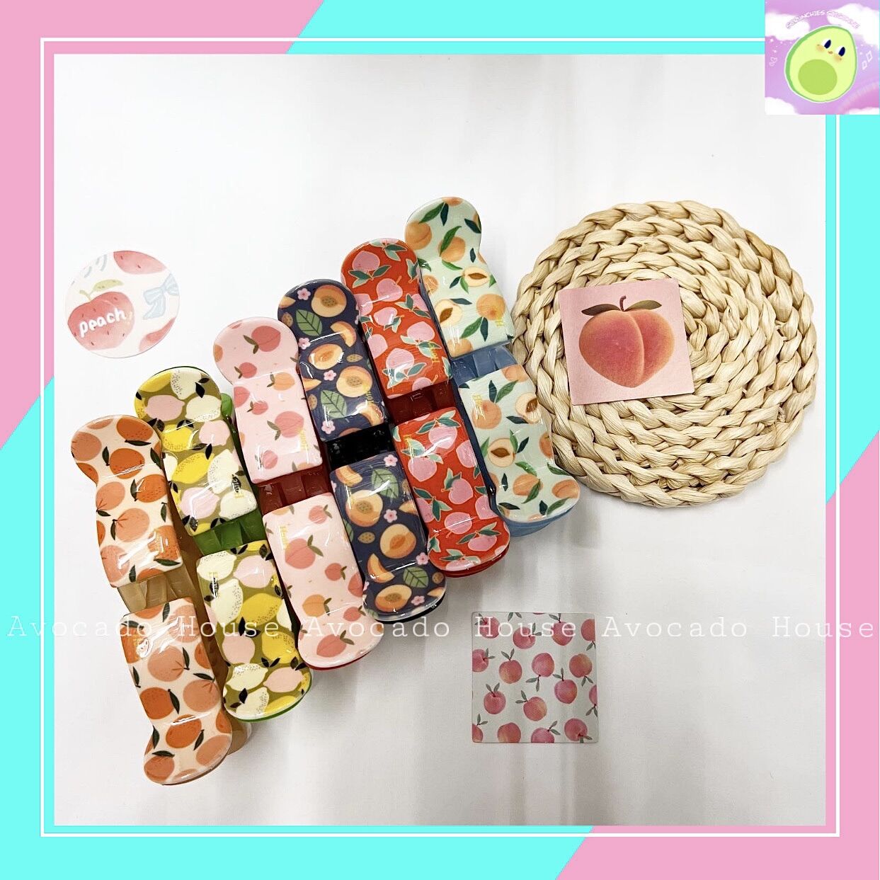 Kẹp tóc càng cua 3 răng hình trái đào Honey