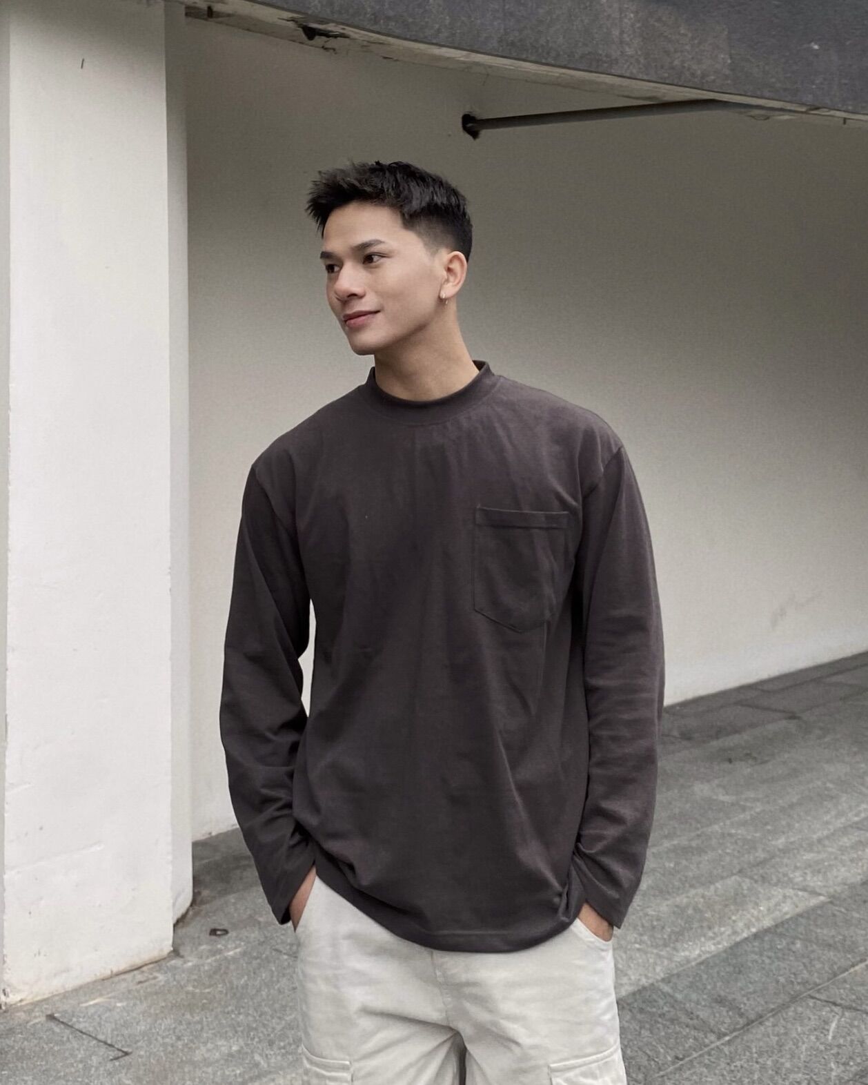 Áo thun dài tay có túi long sleeves chính hãng marchland cotton ấm áp cho mùa đông