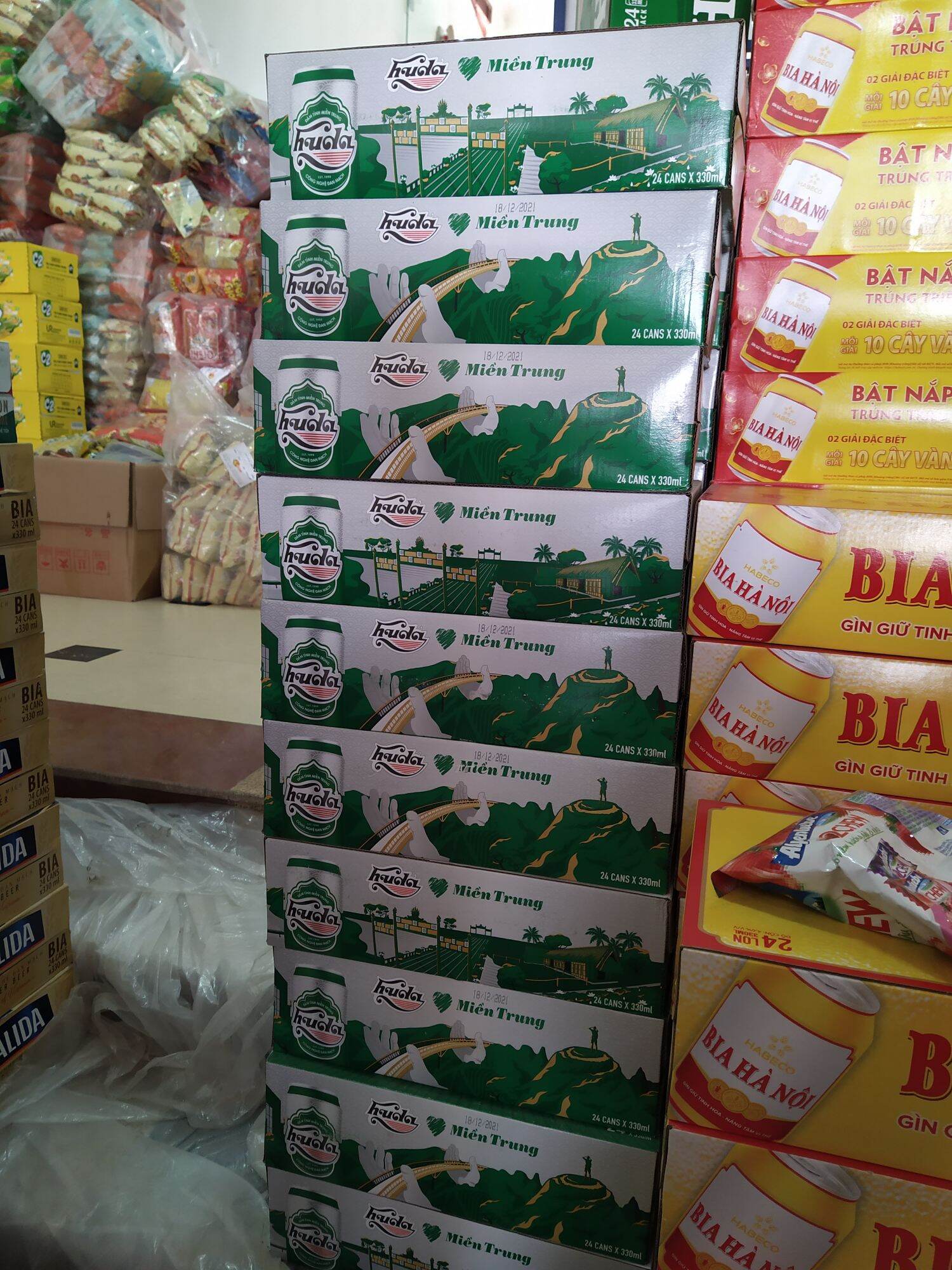Thùng bia Huda 24 lon x 330ml