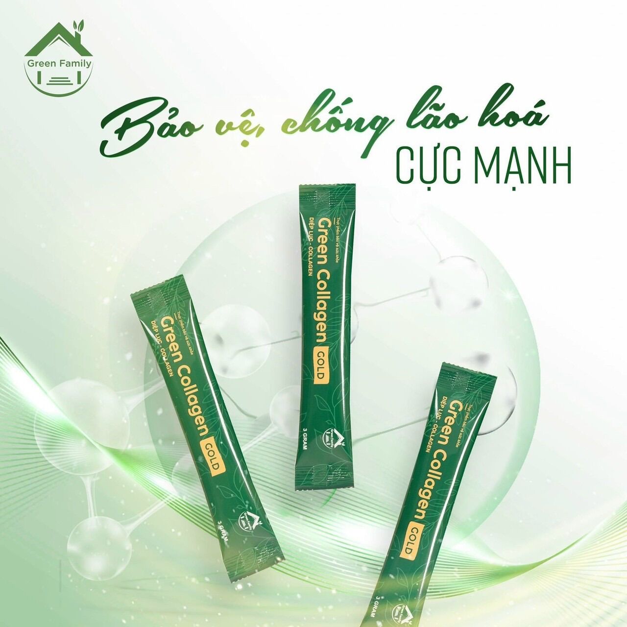 Diệp lục collagen gold 30 gói ( Creen Collagen Gold )