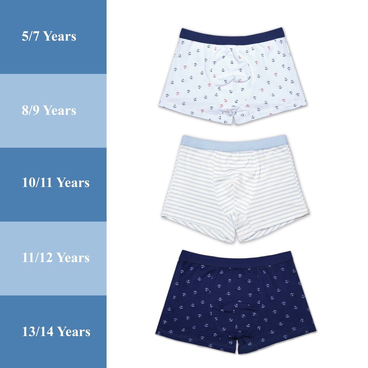 Quần chip đùi Bé trai hiệu Aircool size 5/7 y-13/14y chất cotton organic 100%