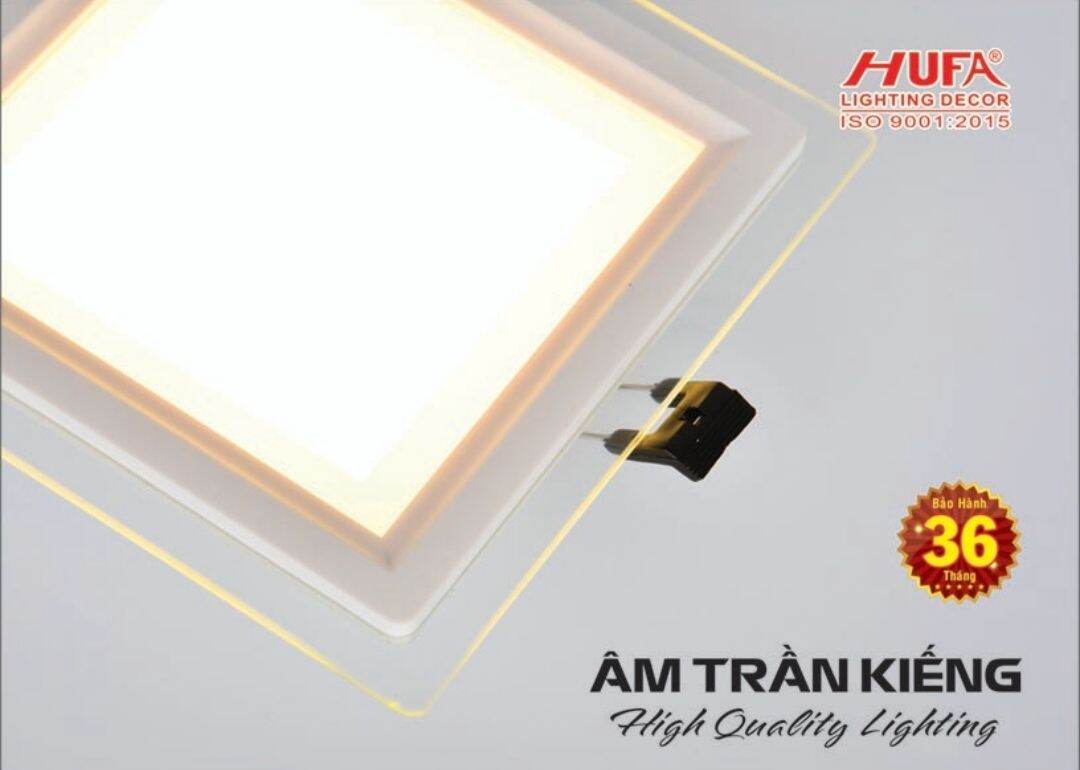 ĐÈN LED ÂM TRẦN VIỀN KÍNH. HUFA LED 9W 12W 18W. (210k ~ 310k)