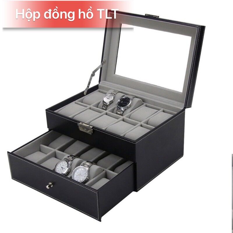 Hộp đựng đồng hồ 20 chiếc bọc da cao cấp