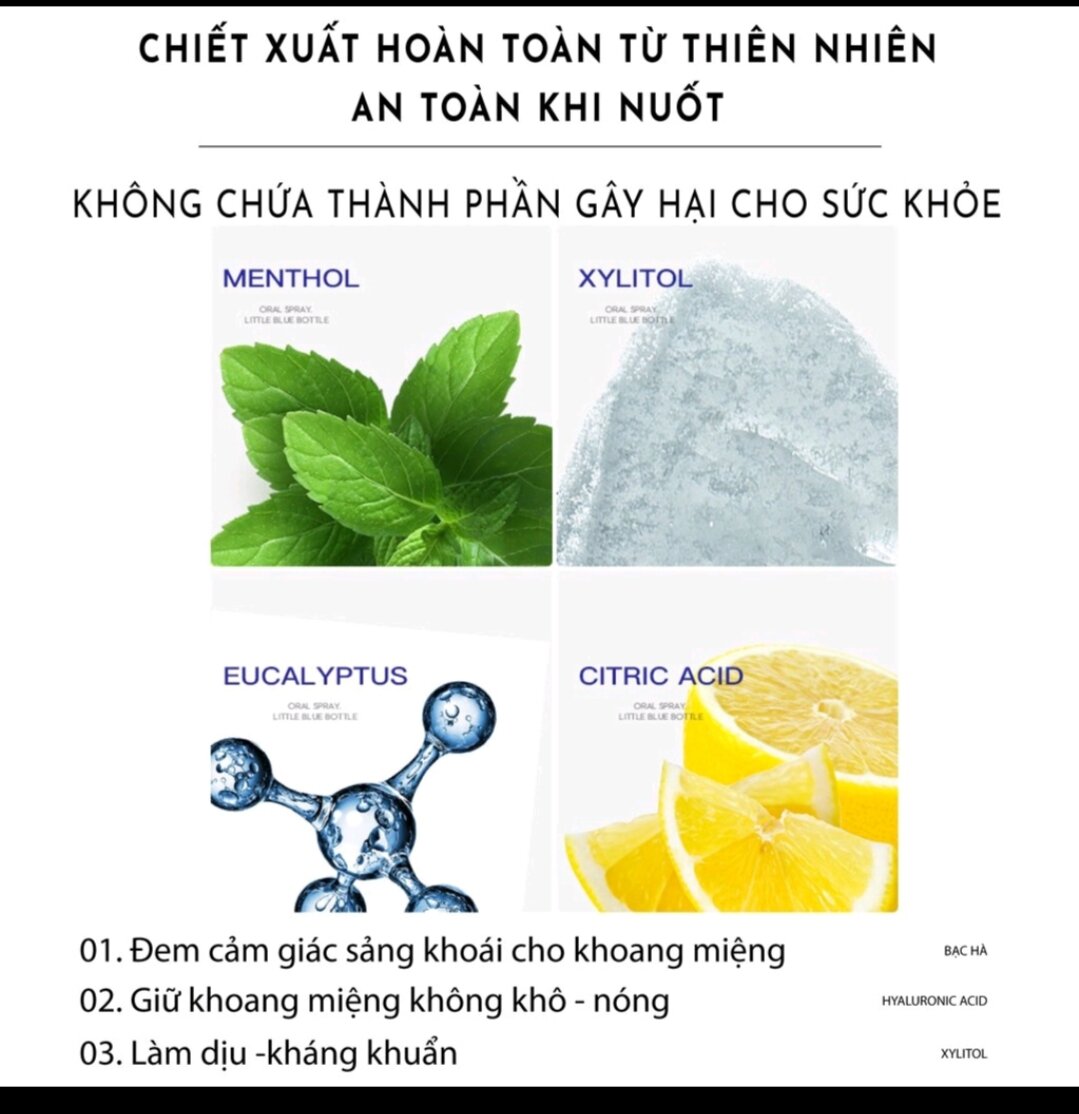 Chai xịt thơm miệng BAIMISS 10ML giúp thơm miệng, ngừa vôi răng