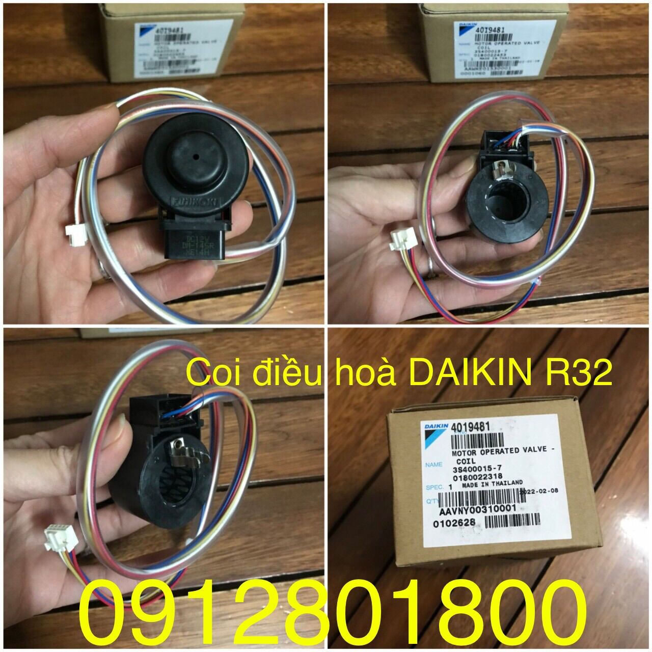 Van tiết lưu điều hoà daikin gas r32 chính hãng - cuộn dây của van điện từ daikin ga r32 - cuộn coi gas daikin