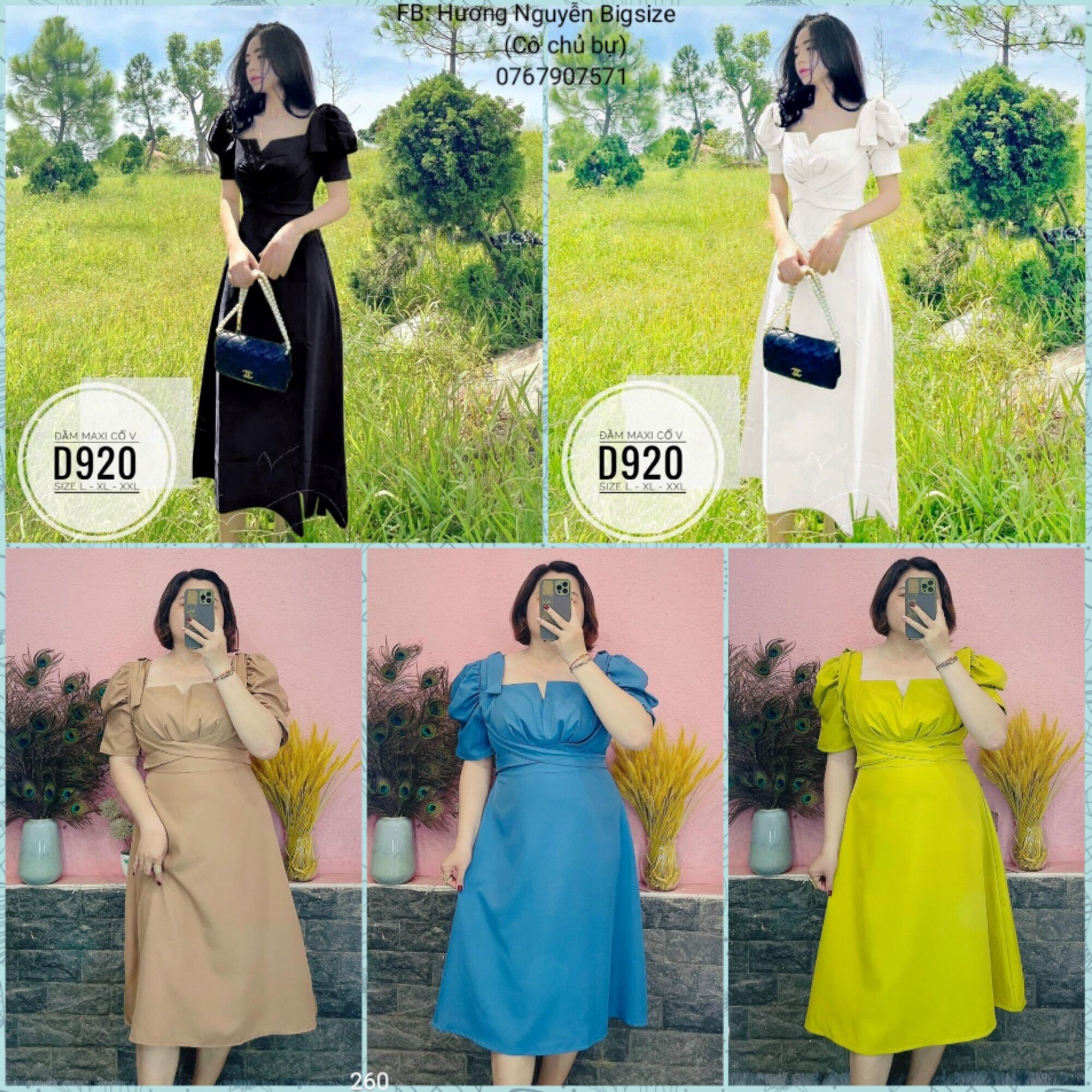 60-90kg bigsize đầm maxi cổ v thiết kế loại 1 d920