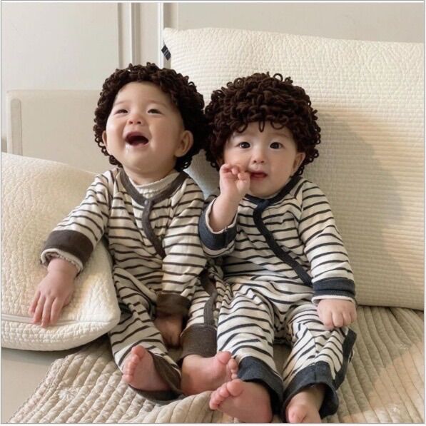 Mũ len tóc giả xoăn bé trai, nón headband tóc xoăn cho bé 6 tháng - 3 tuổi