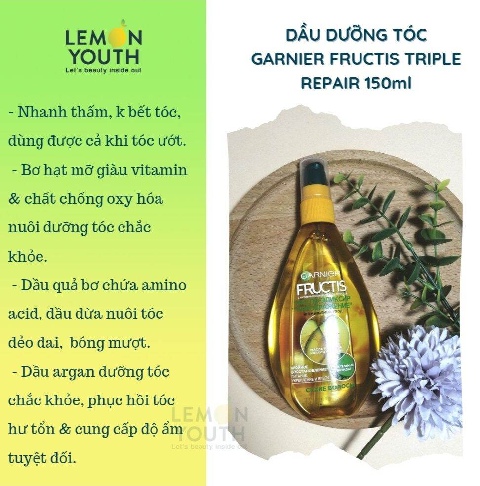 Dầu dưỡng tóc Garnier Fructis Triple Repair 150ml