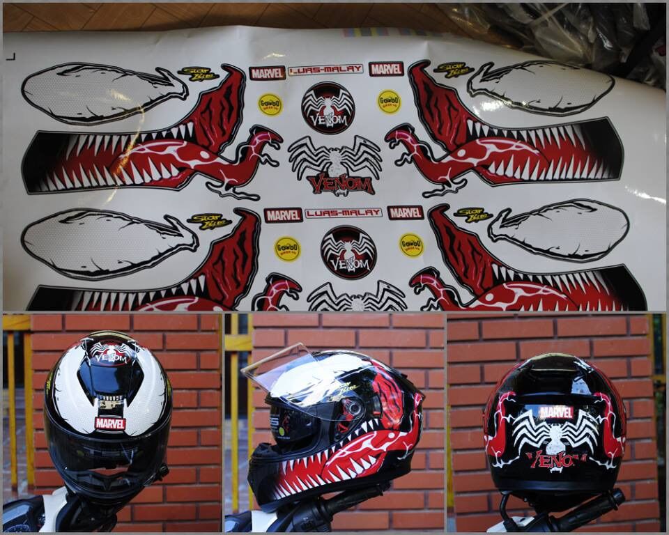 Tem Venom dán mũ bảo hiểm fullface