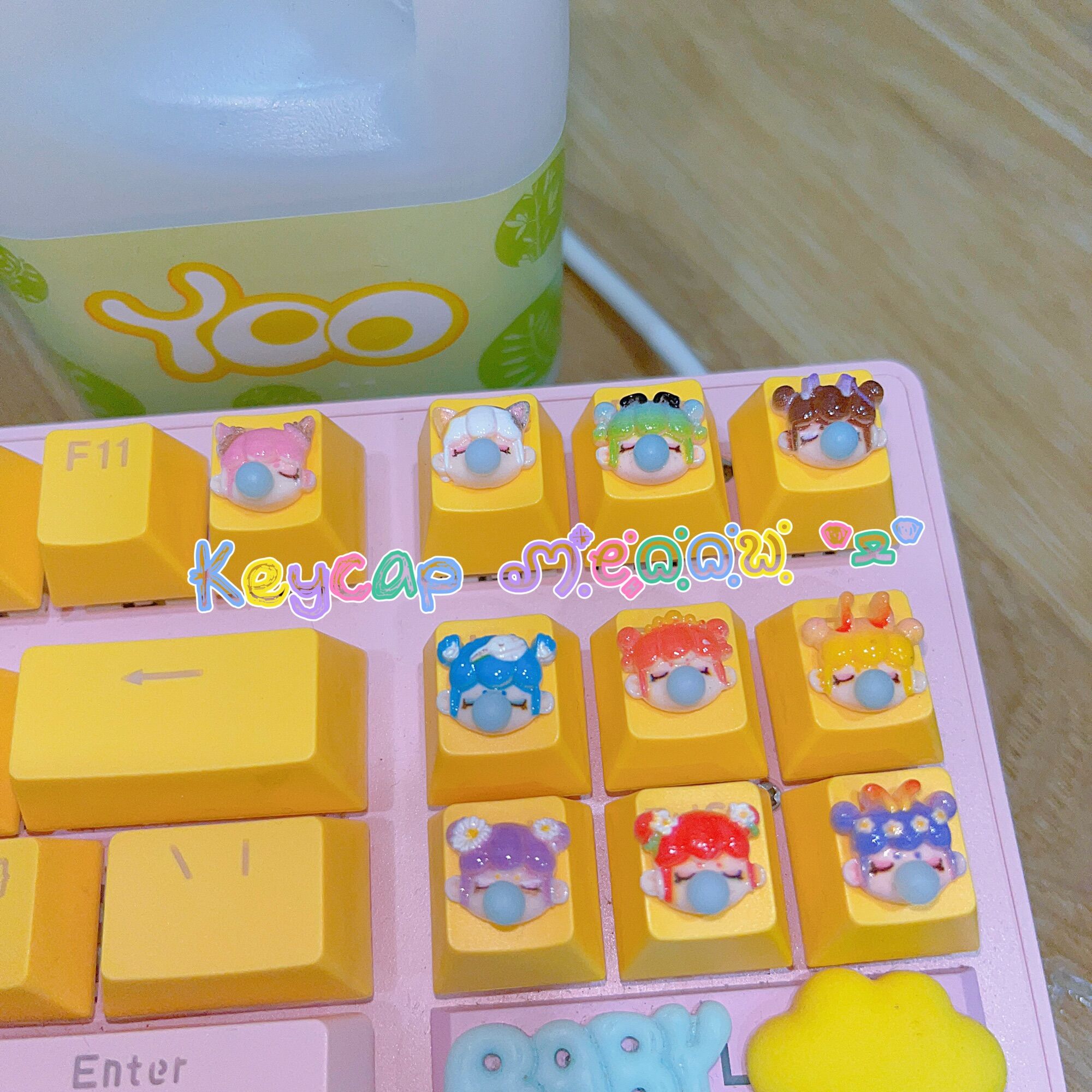 Keycap cô gái nhỏ thổi bong bóng cute hết mức