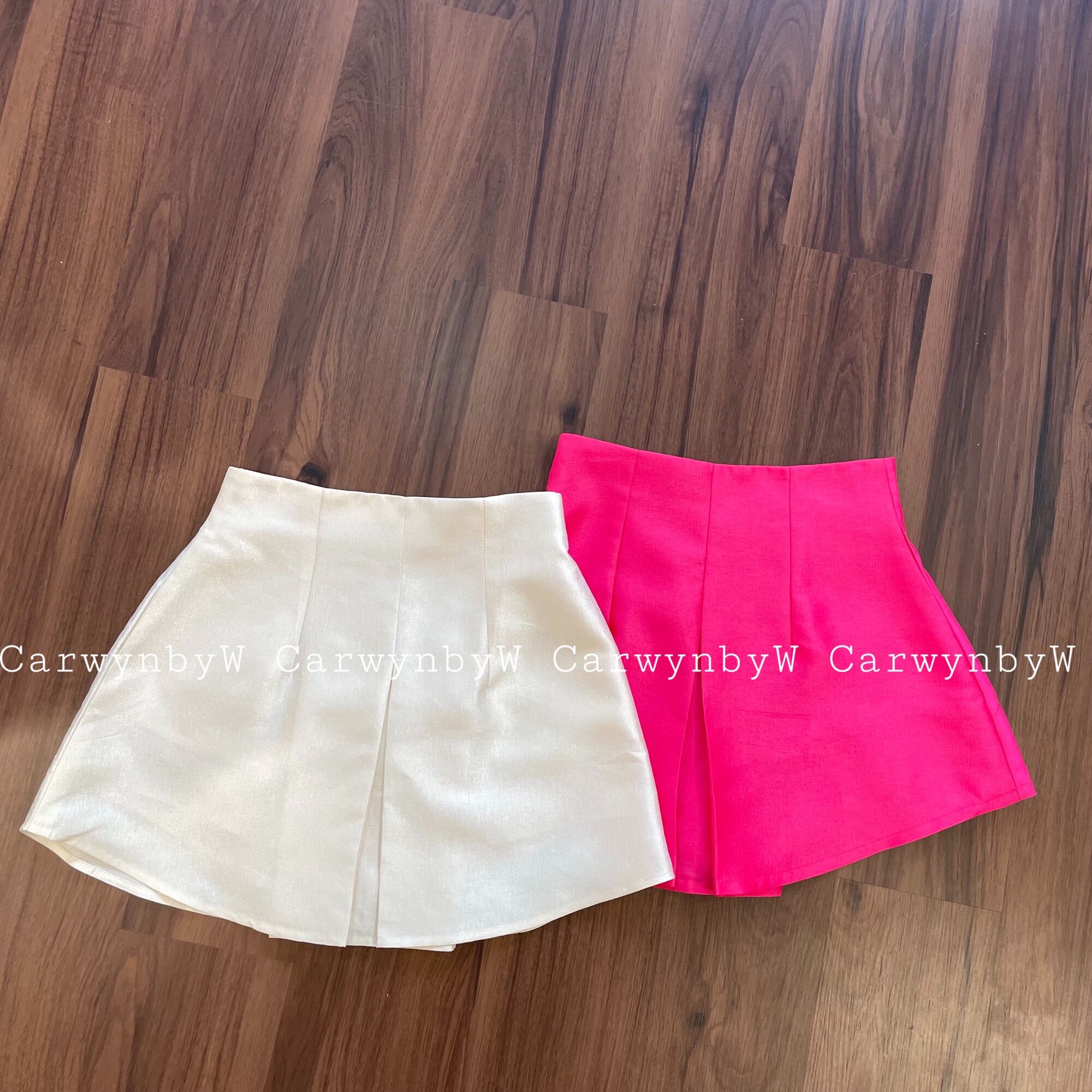CarwynbyW - Chân Váy Tafta Chữ A Xếp Ly (Có Túi/Lót)