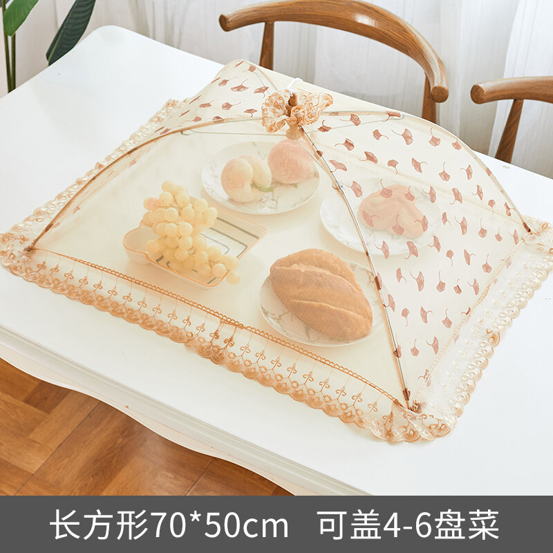 Chụp đậy đồ ăn bàn ăn mùa hè chụp đậy đồ ăn chống ruồi thoáng khí chụp đồ ăn cỡ lớn có thể gấp gọn chụp lưới lưới trong suốt lồng bàn