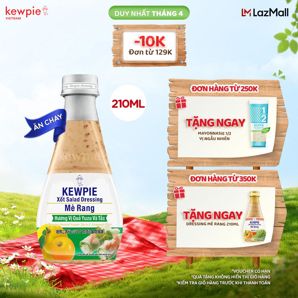 Xốt Salad Dressing Mè Rang Kewpie Hương Vị Quả Yuzu & Tắc 210ml