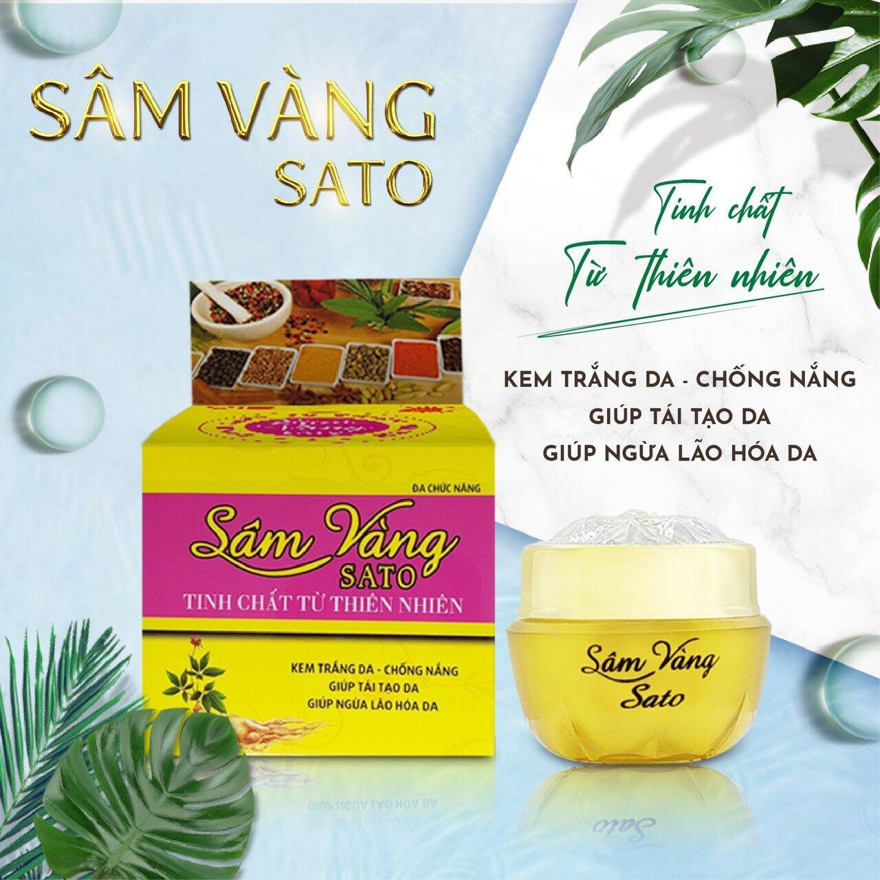 Kem dưỡng trắng sâm vàng sato thảo dược Đông y