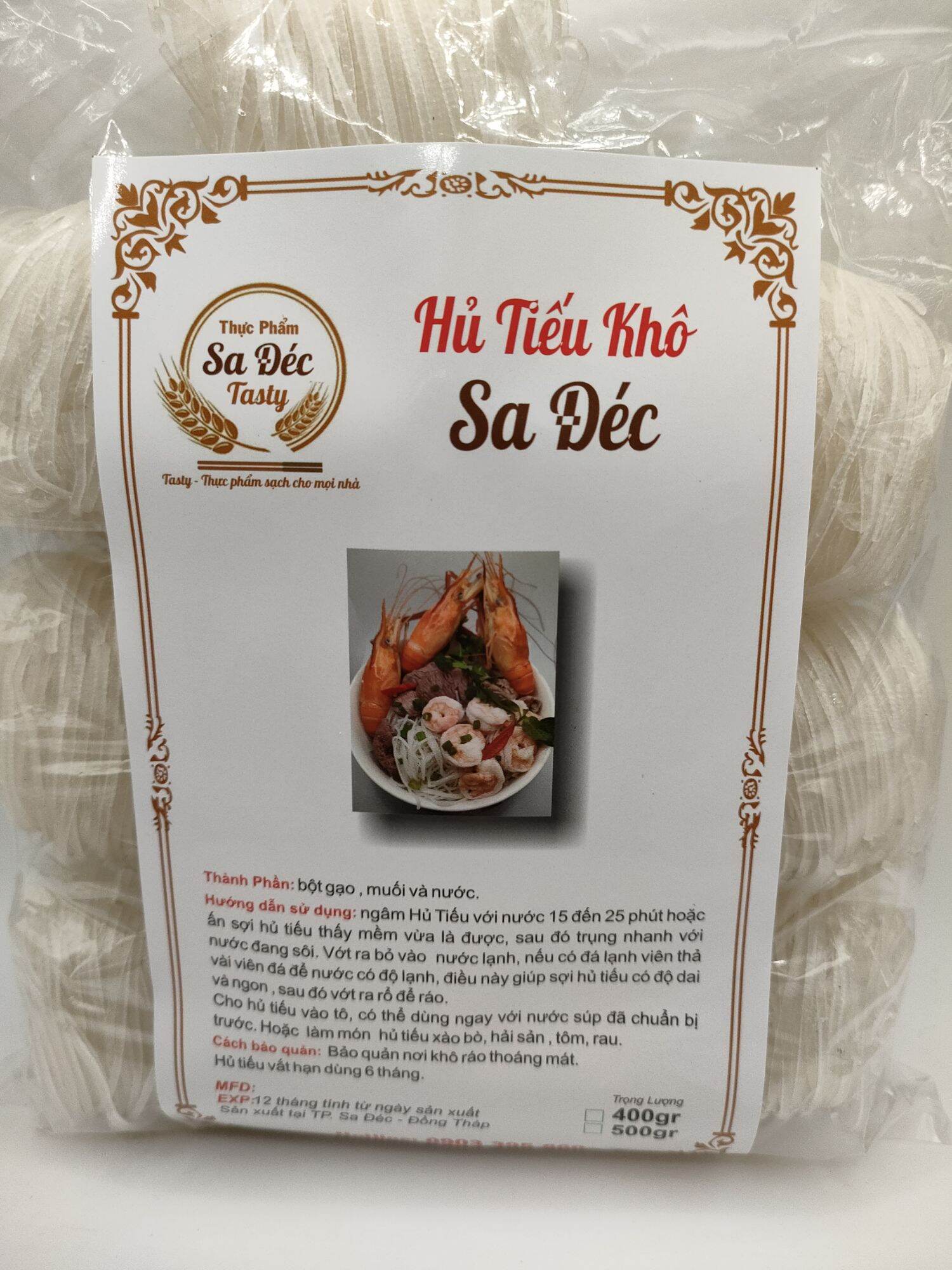 Hủ tiếu khô sa đéc loại vắt bột lọc 500gr