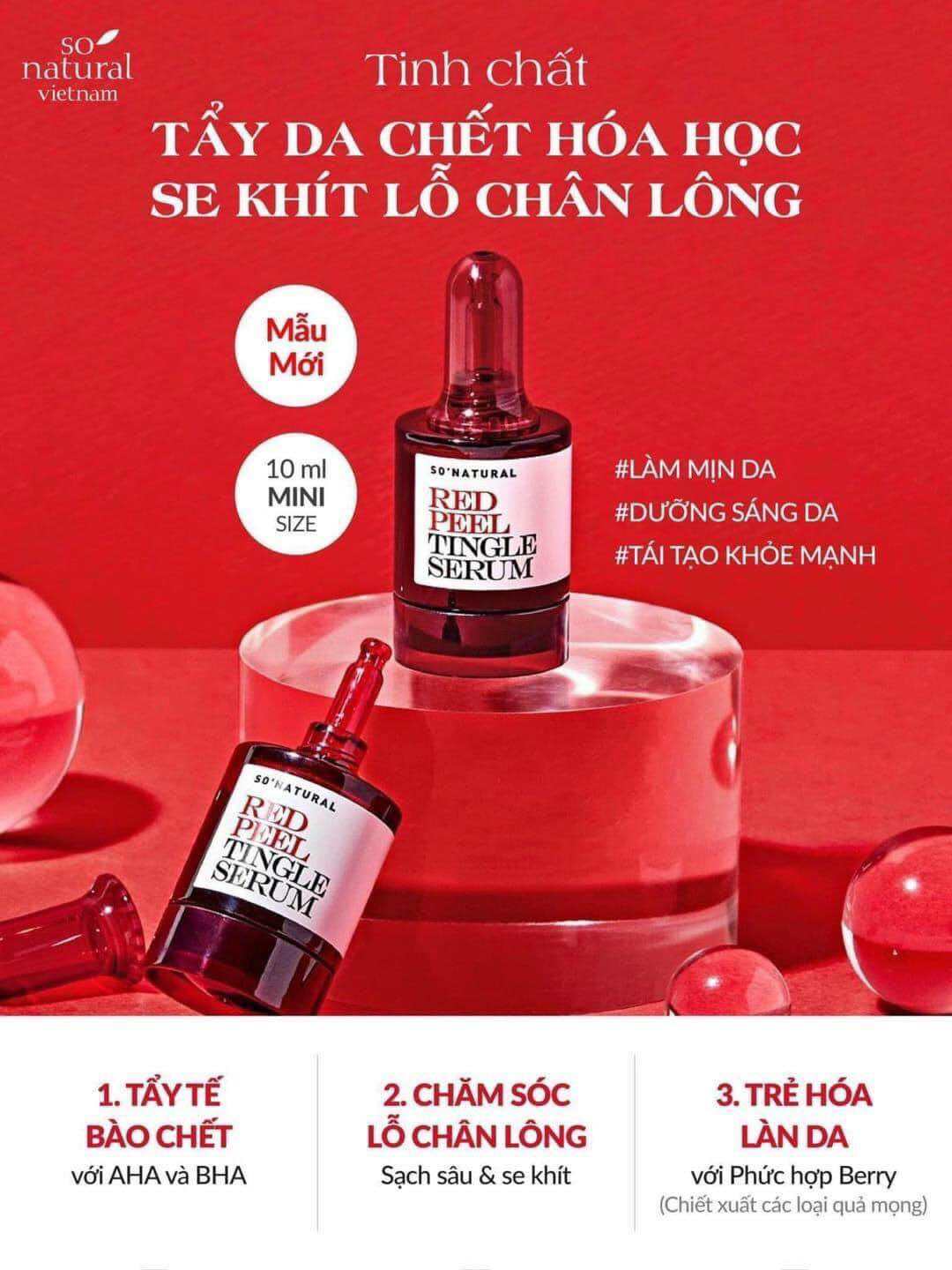 Peel da mặt sinh học red peel tingle serum 10ml Hàn Quốc tái tạo phục hồi