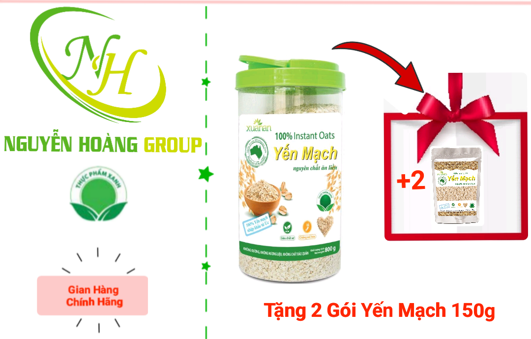 XUÂN AN - Bột Yến Mạch Nguyên Chất Túi 400g( Tặng kèm 1 Gói Yến Mạch 150g)