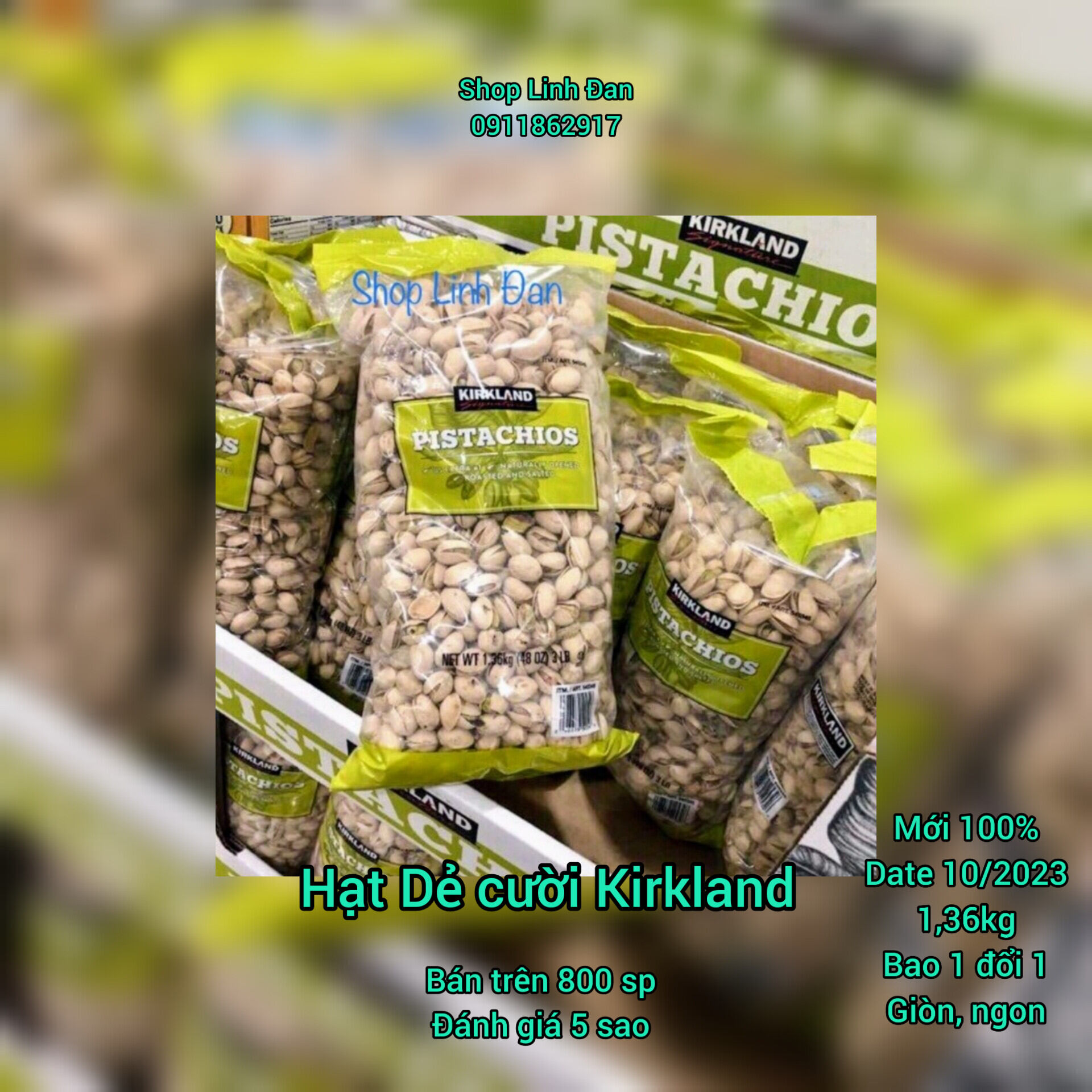 🌿 hạt dẻ cười mỹ kirkland 1,36 kg hạn dùng 10- 2024