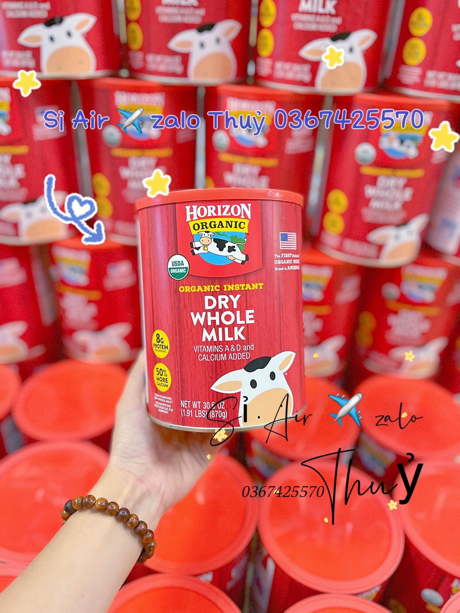 (Air ✈️ đủ bill date 4/2024 ) SỮA TƯƠI HORIZON ORGANIC DẠNG BỘT 870GRAM