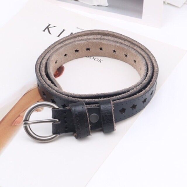 Thắt lưng da bò 1 miếng của nữ bản 2.4cm