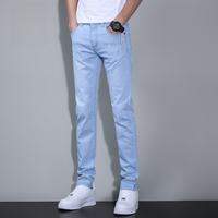 ROMON | Quần Jeans Nam Romon Mùa Hè Ôm Vừa Màu Xanh Nhạt Quần Dài Co Giãn Thẳng Mỏng Thời Trang Trẻ Trung Quần Dài Thường Ngày