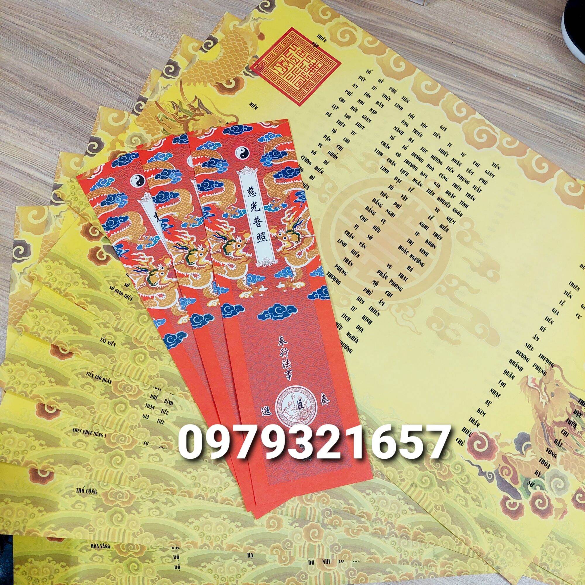 20 tờ sớ Phúc Lộc Thọ kèm vỏ sớ đẹp