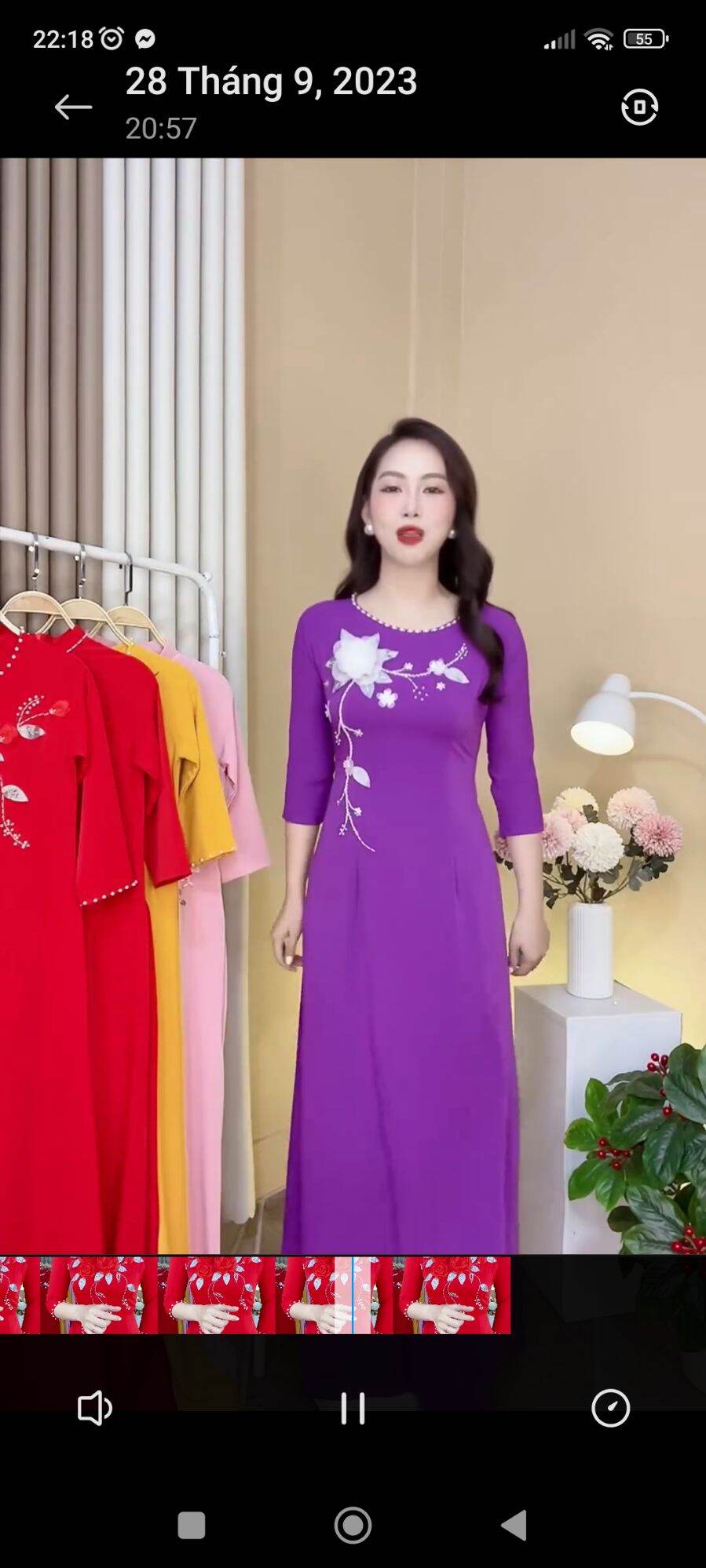 Áo Dài lụa mỹ cao cấp kết hoa nổi hot ❤️❤️
