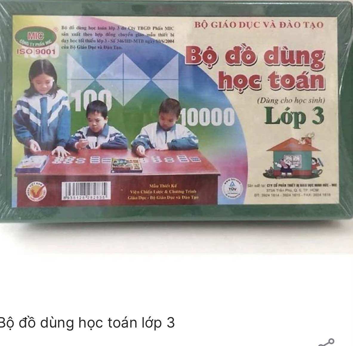 Bộ đồ dùng học toán lớp 3