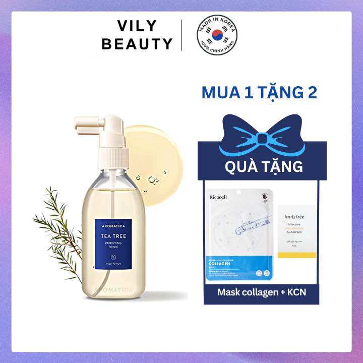Xịt dưỡng tóc Aromatica kiềm dầu chiết xuất tràm trà Teatree Purifying Tonic 100ml