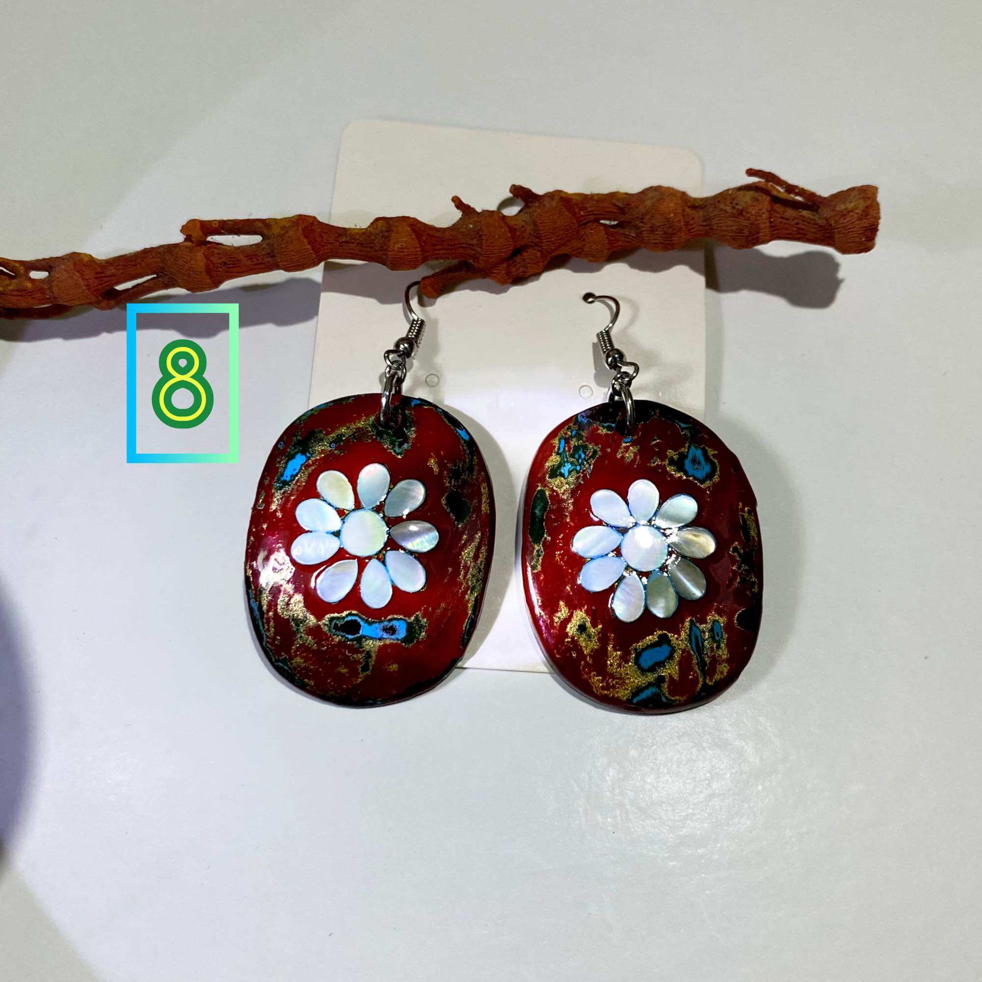 Bông tai xà cừ thủ công mỹ nghệ