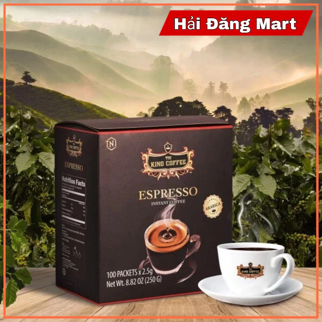 Cà phê hoà tan king coffee espresso instant box 100 sticks * 2.5g