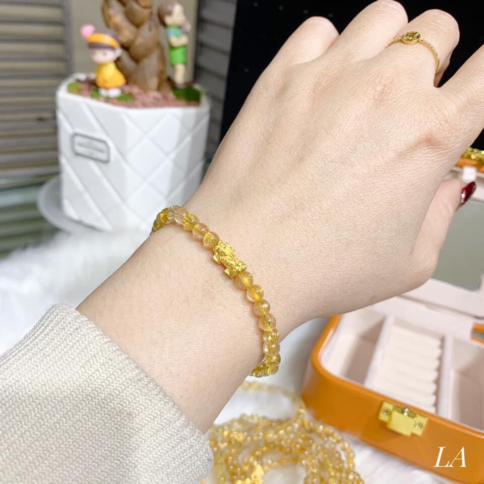 Thạch anh tóc vàng mix tỳ hưu vàng ta xinh xịn full box - NomiShop