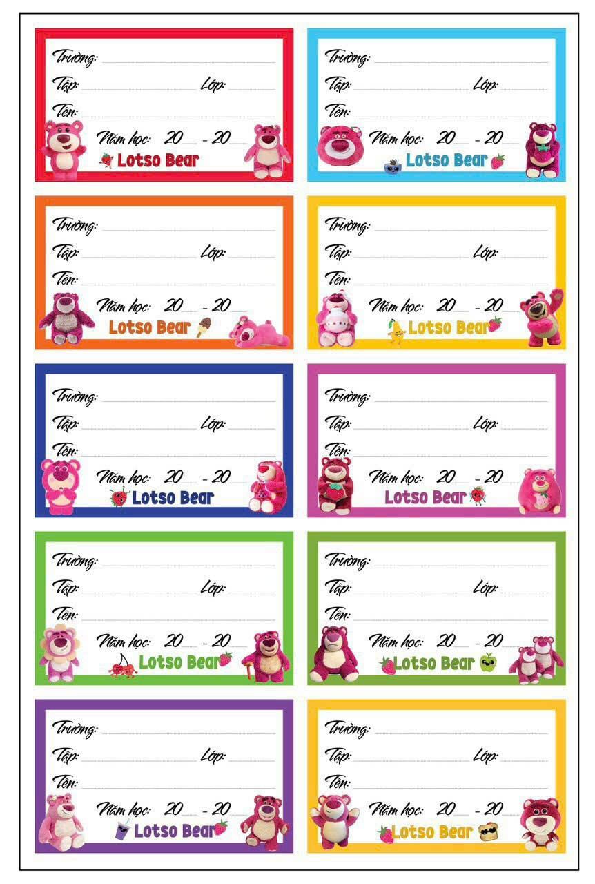 ( Có Keo Sẵn)  20 Cái  Nhãn  Dán  Sách  Vở