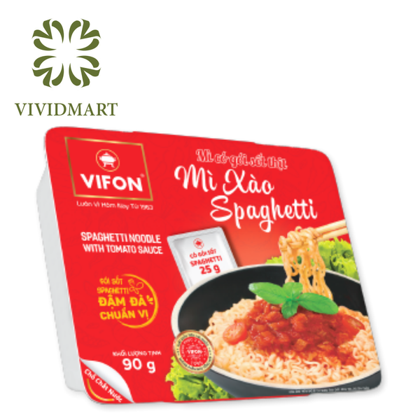 [1 TRAY] - VIFON - VIFON INSTANT NOODLE TRAY FLAVORS: SOY BEAN, BEEF AND CHILLI, SEAFOOD, PORK SPAGHETTI WITH TOMATO (90G/TRAY)