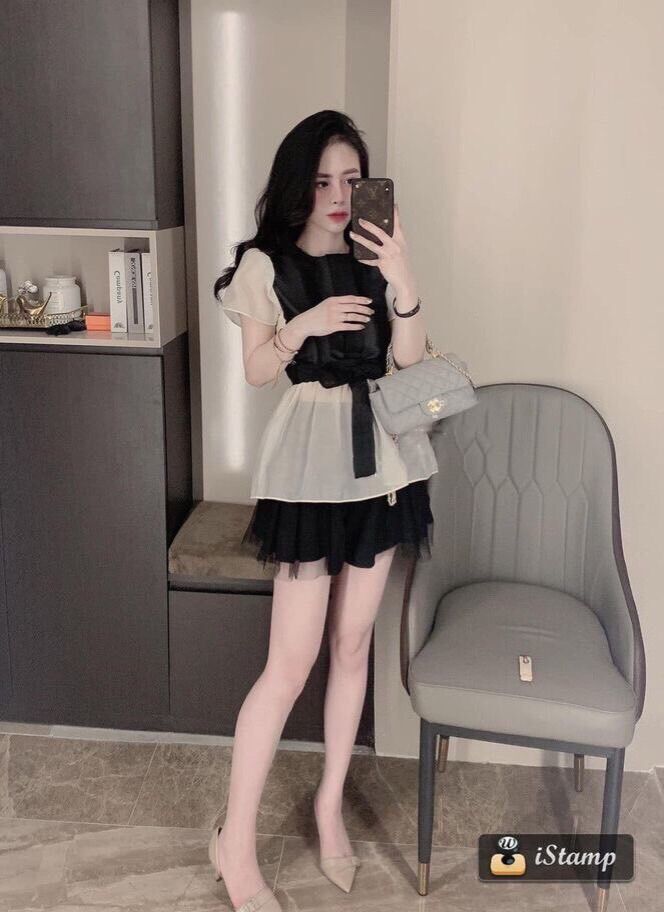 ÁO TAFTA PHỐI NƠ